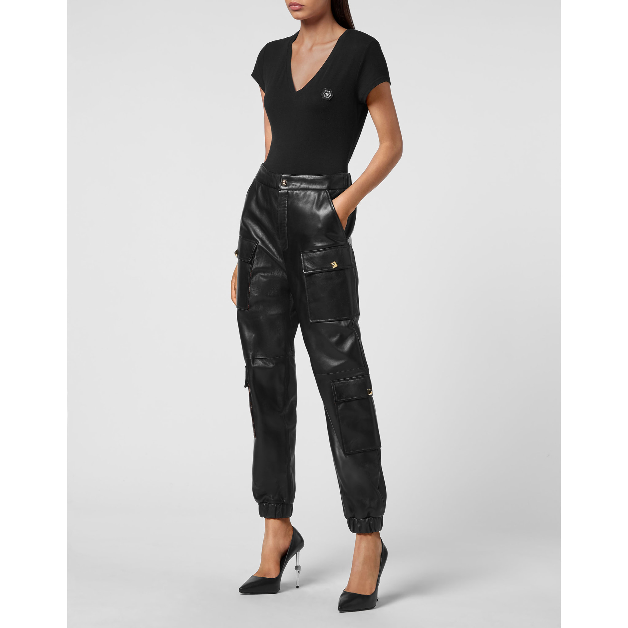 PHILIPP PLEIN Pantalones jogger de cuero
