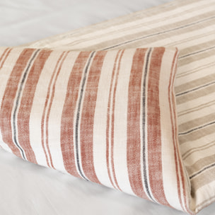 Édredon 100% coton rayures tapissier deux faces LOURMARIN - Beige