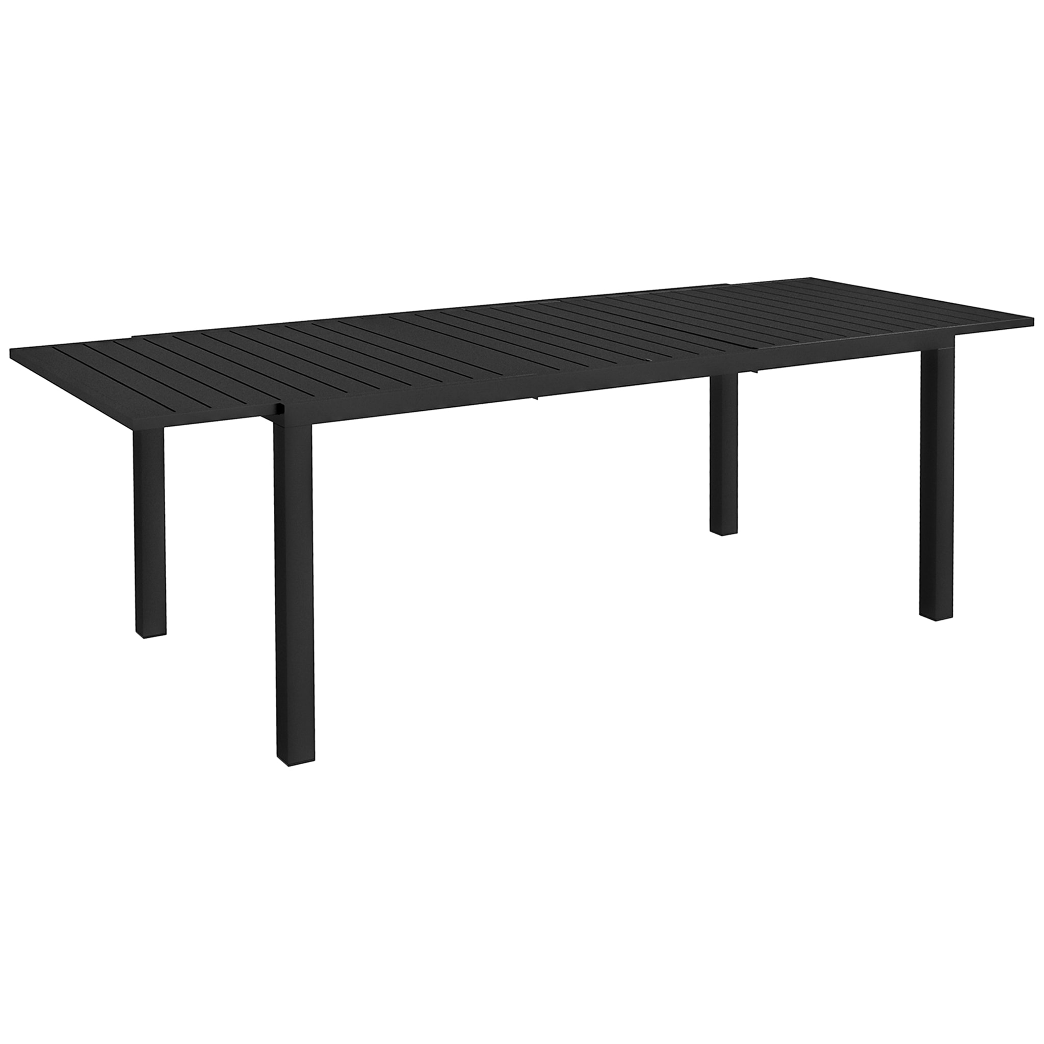 Table de jardin extensible 6-8 personnes dim. 180/240L x 94l x 73H cm alu noir