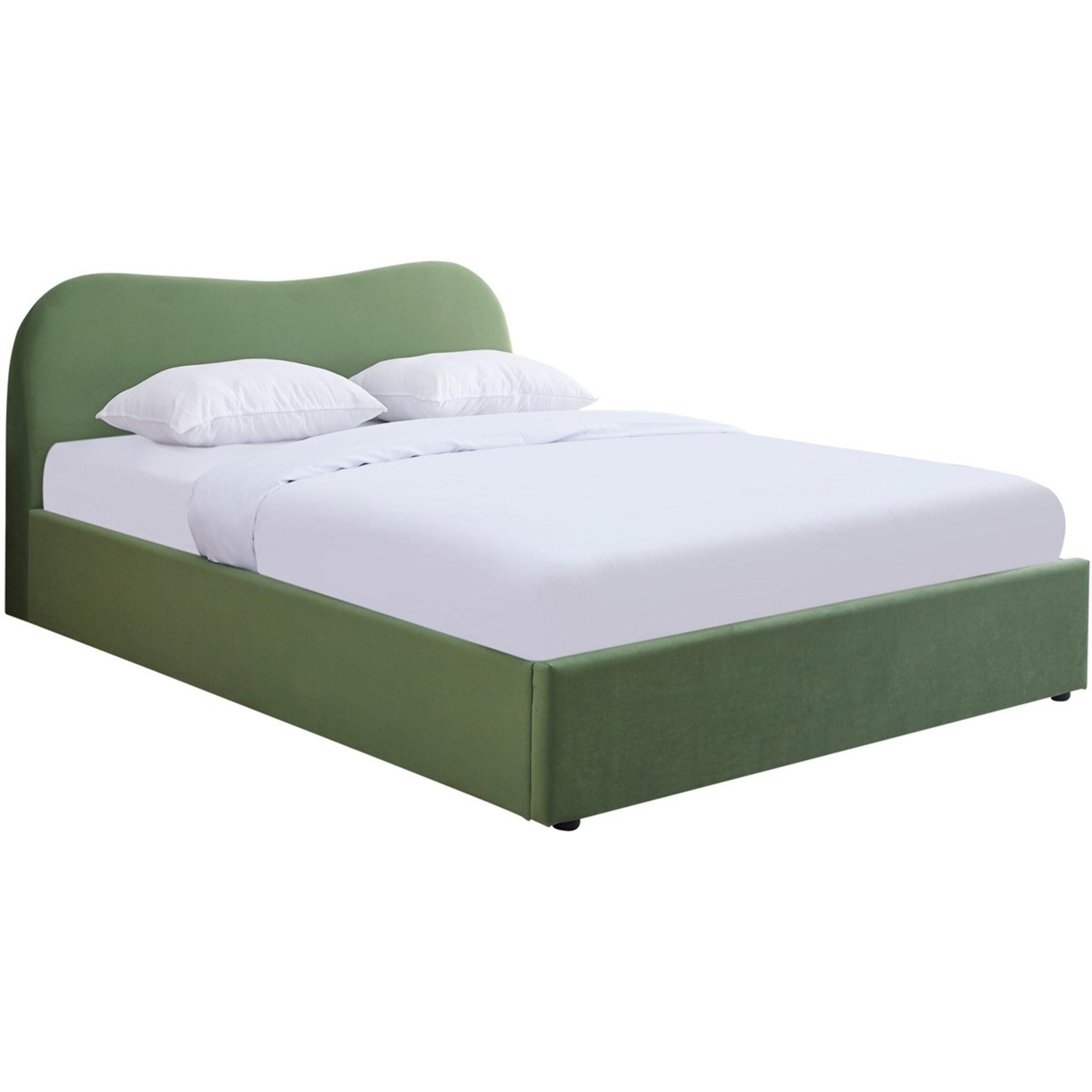 Lit coffre avec tête de lit en velours - SUZON