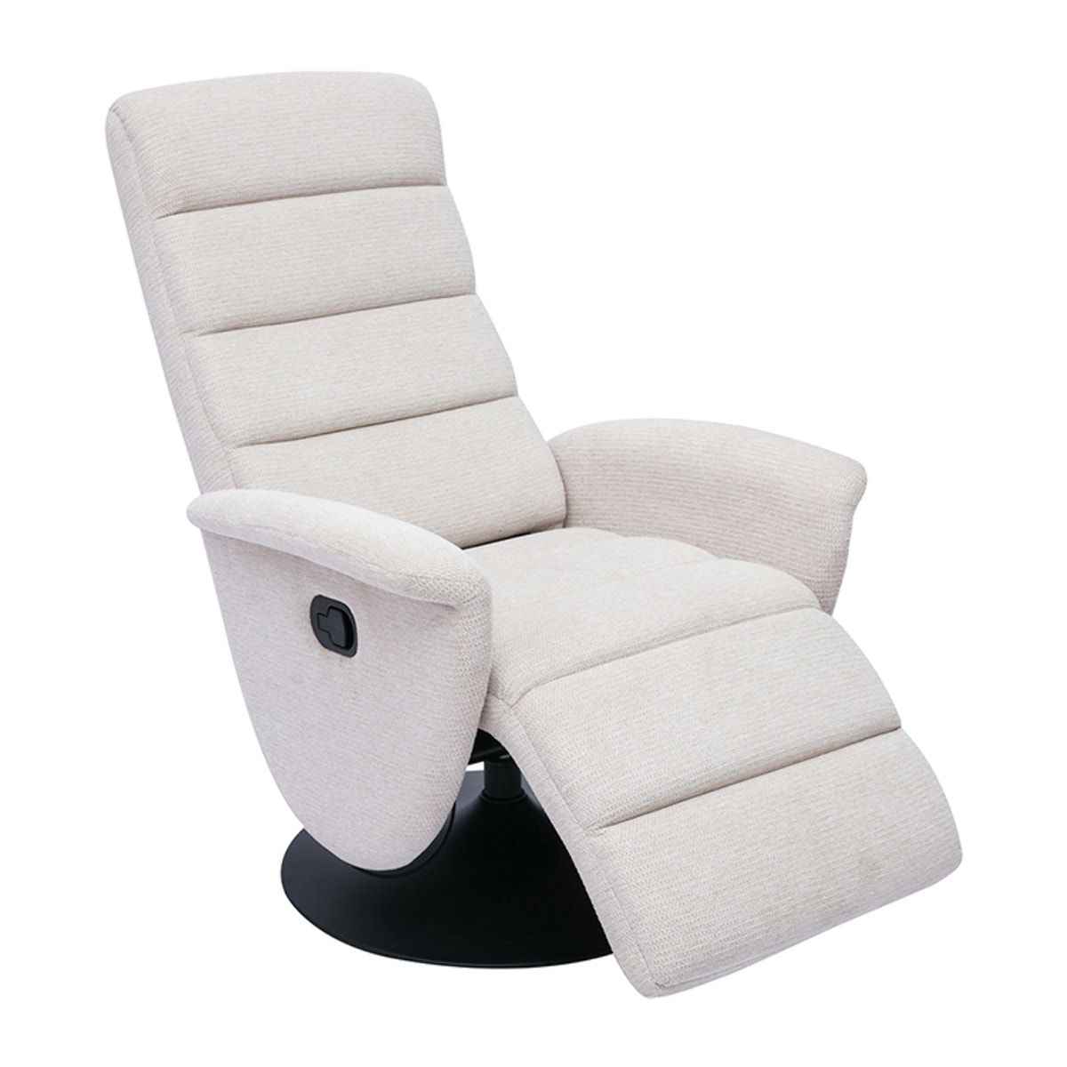 Fauteuil pivotant relax manuel en tissu chenille beige NELSON