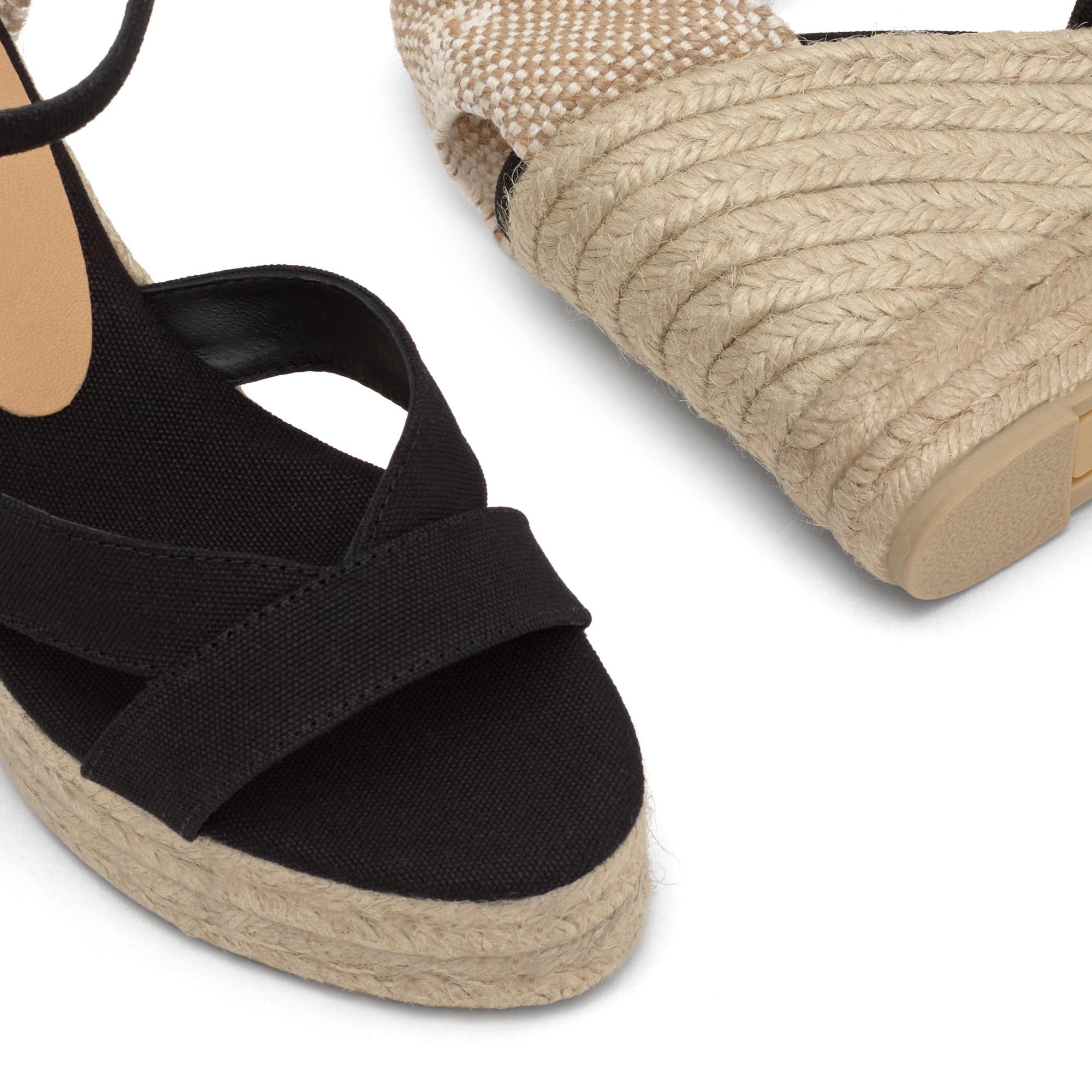 Sandalias de cuña de mujer Bruna en algodón orgánico con cierre de pulsera