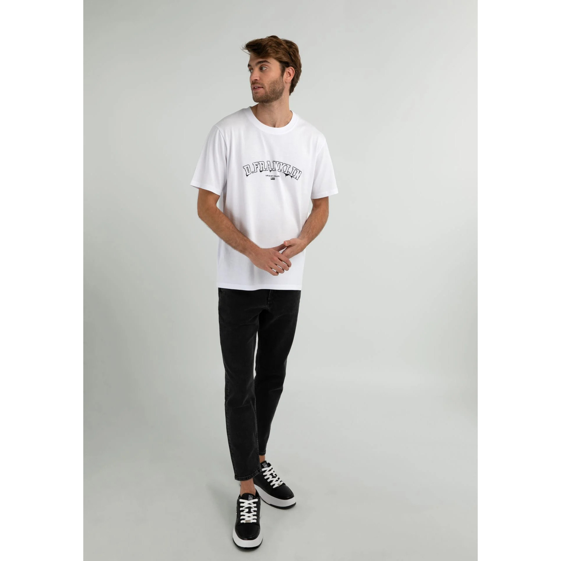 Camiseta Básica Varsity Paint T-Shirt en Blanco D.Franklin