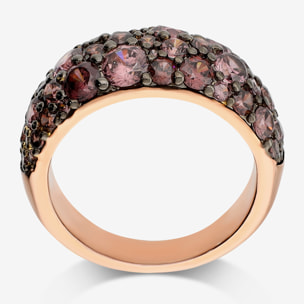 Anello a Fascia con Pavé di Cubic Zirconia Viola Scuro