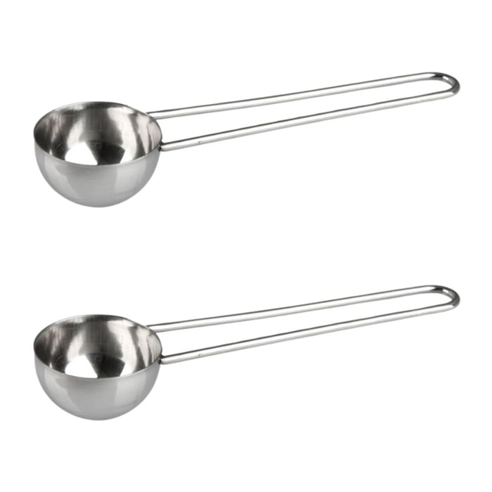 Ensemble de 2 Cuillères doseuse à café inox environ 8gr Fackelmann Petit Déjeuner