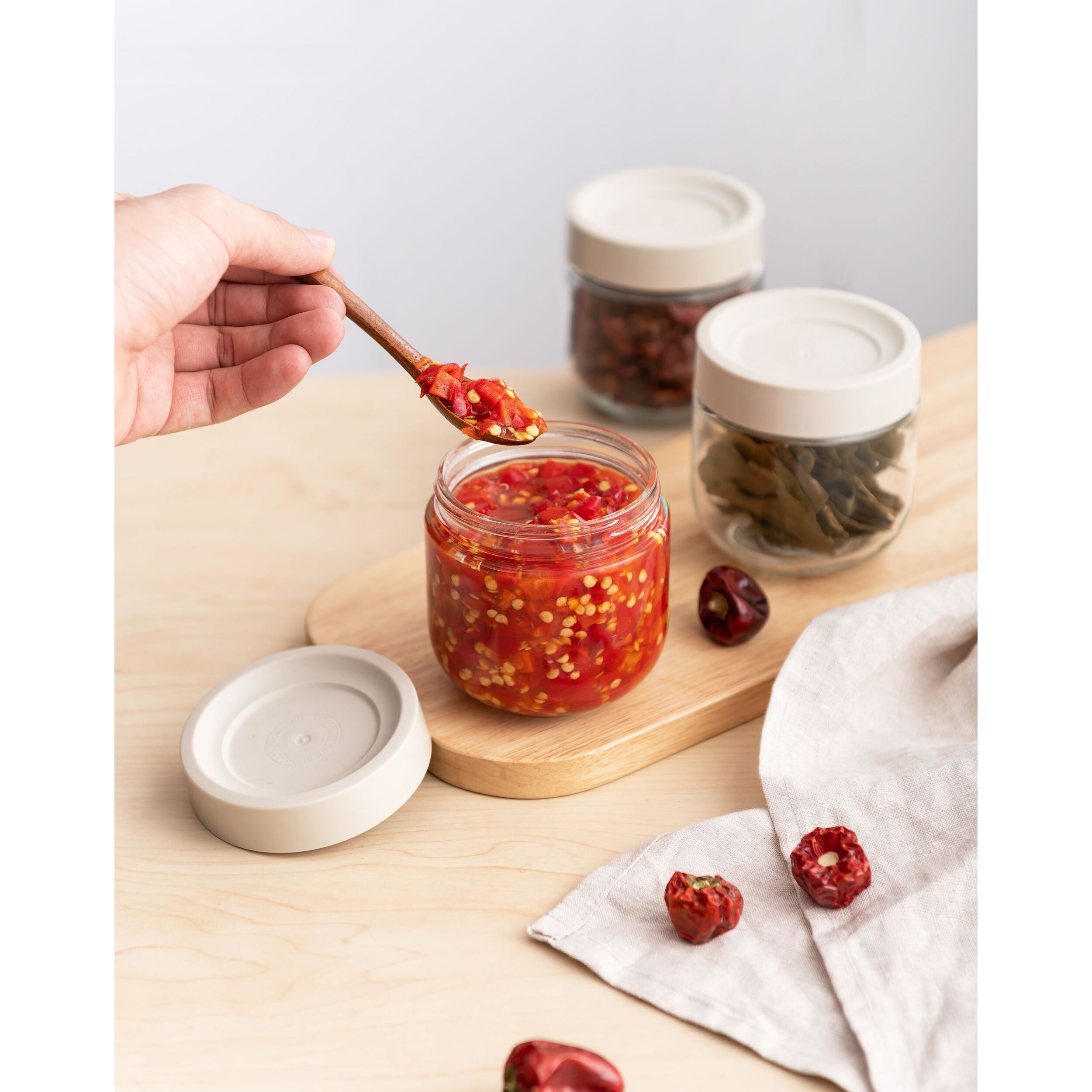 Lot de 3 boîtes hermétiques 30cl en verre et plastique vert