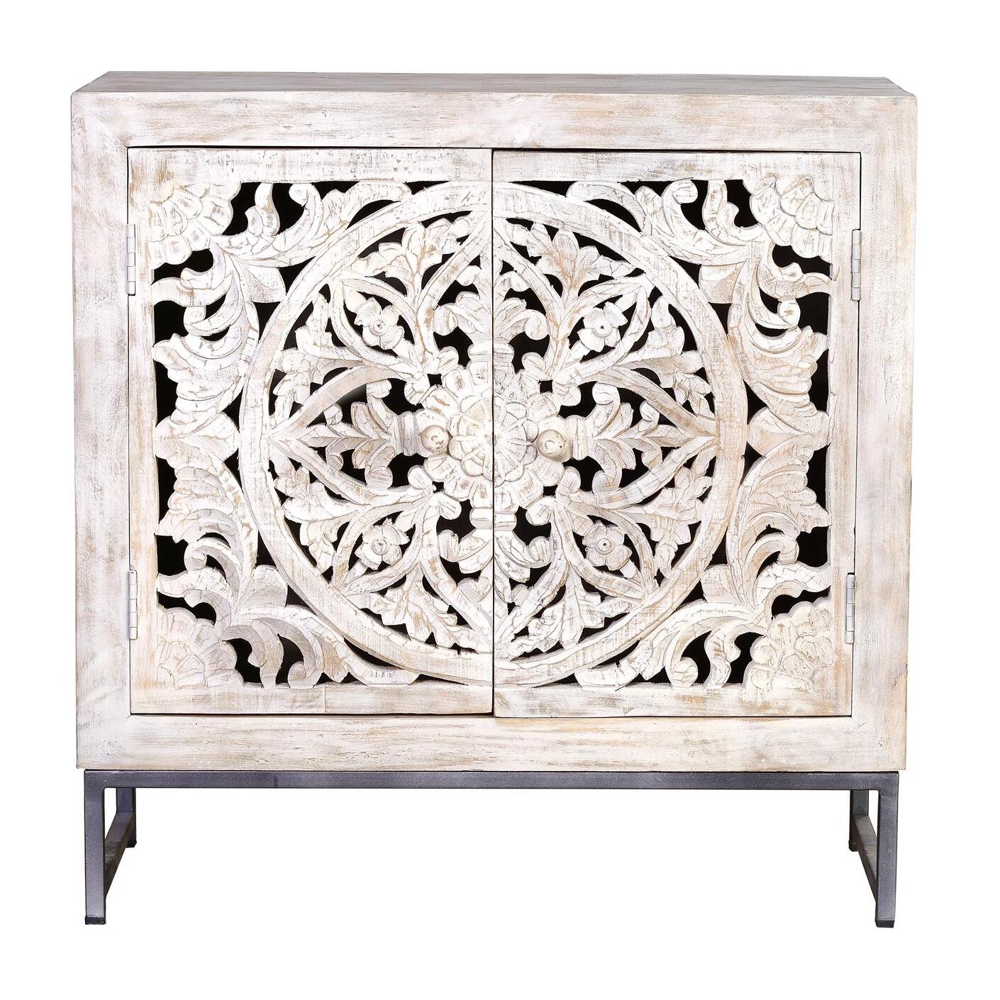 Mueble auxiliar - madera de mango - 81x80x35cm