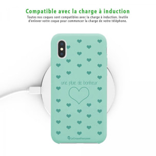 Coque iPhone X/Xs Silicone Liquide Douce vert pâle Pluie de Bonheur Vert d'eau La Coque Francaise.