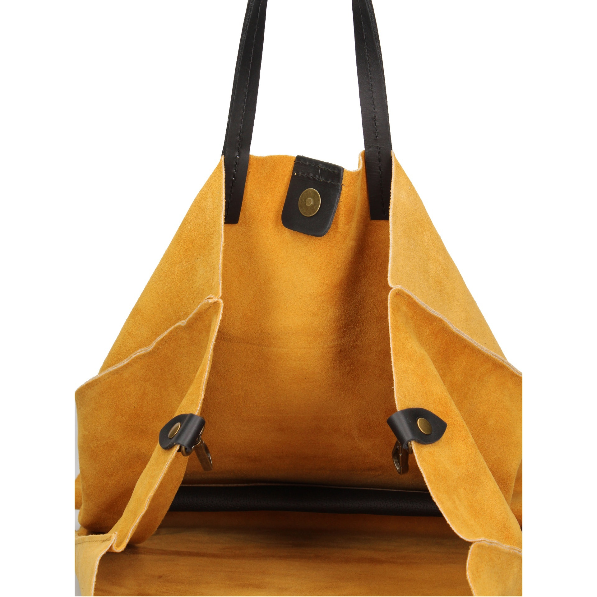 Borsa a mano da donna Made in Italy - Modello Novara Lux - Pelle Scamosciata - 34.5 x 32.0 x 17.0 cm