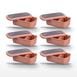 Lot de 6 Lunchbox Terracotta à compartiment réglable Fackelmann Storage