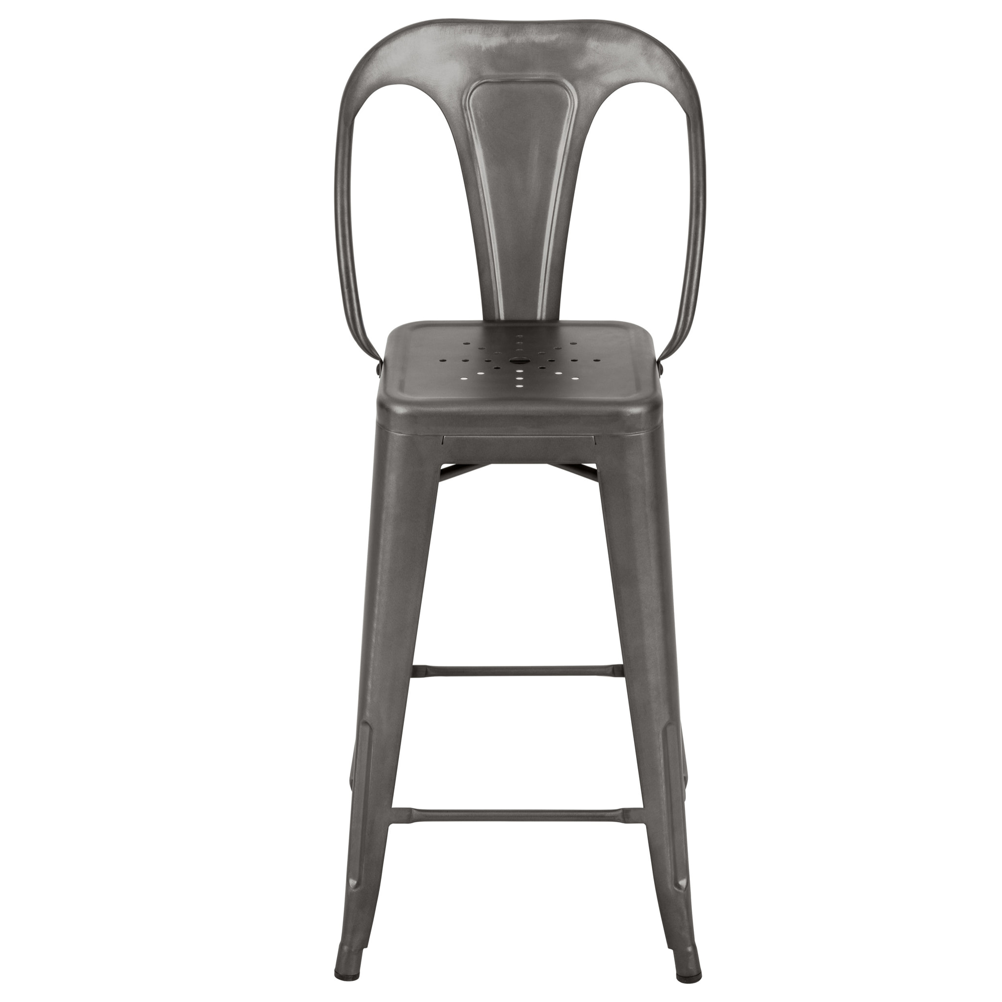 Lot de 2 chaises pour îlot central 67 cm en métal gris acier - Indus