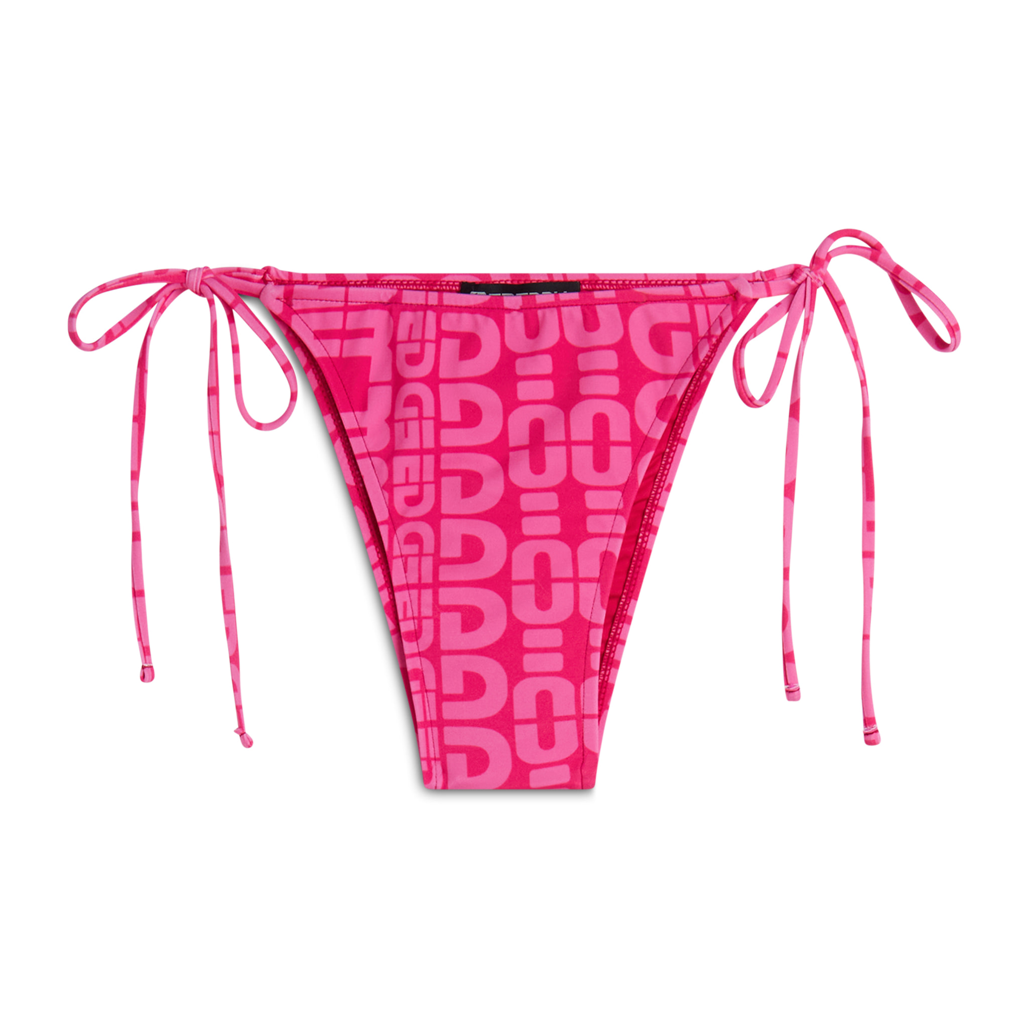 Slip bikini con logo all over e chiusura a laccetti