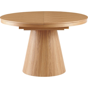 Table à manger ronde extensible 4/6 couverts effet Chêne - TRENTO