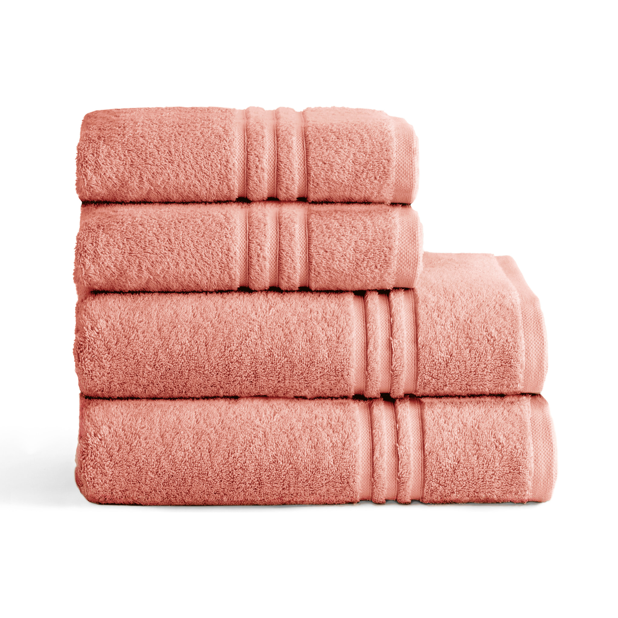 Set de serviettes éponge 100% Coton Éponge Peigné - 700 g/m2 CORAIL