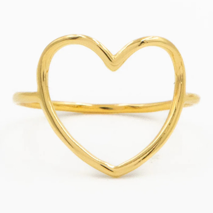 Anillo de corazón dorado