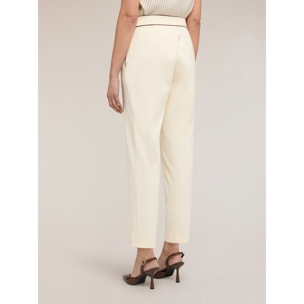 Motivi - Pantaloni con piping The Tailoring Lab - Bianco