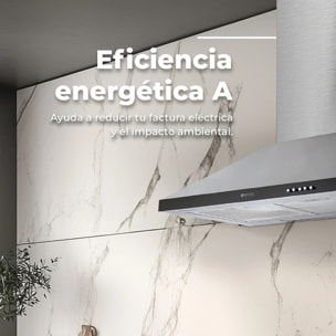 Campana Extractora EVVO CE21 Pyramid, 60 cm, Inox, 650 m³/h, 3 Velocidades, Energía A