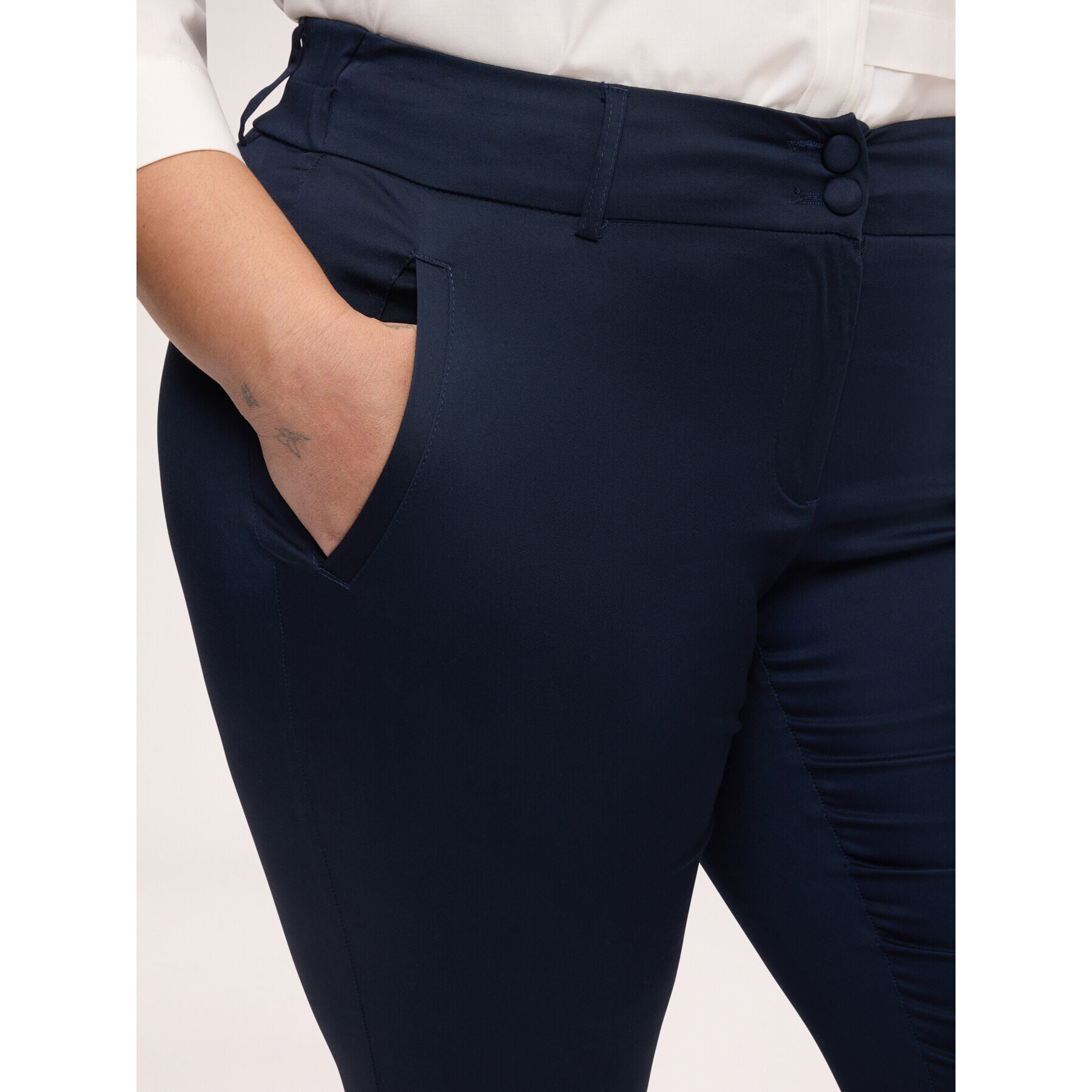 Fiorella Rubino - Pantalones New York en algodón stretch - Azul