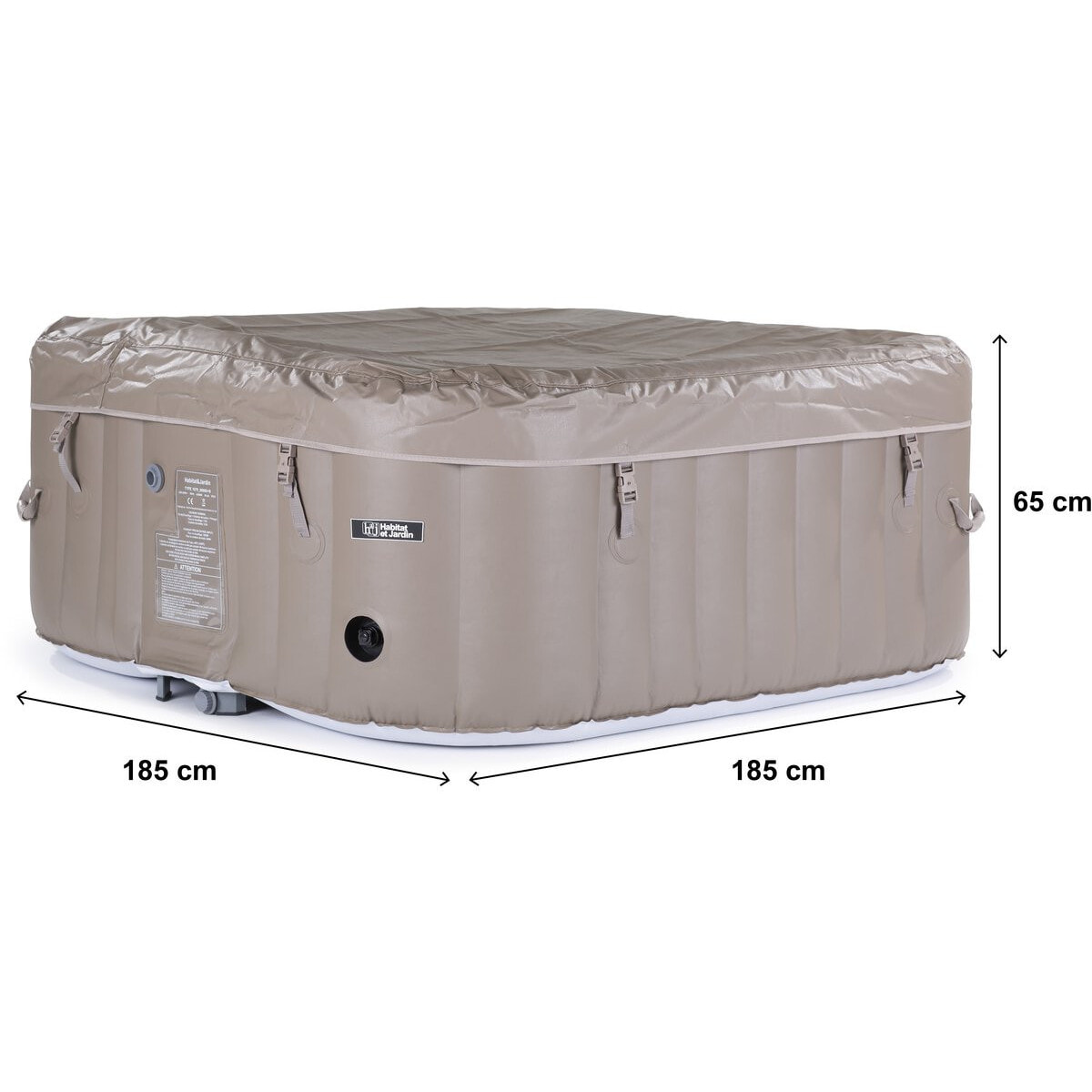 SPA GONFLABLE MONAC EN PVC - 6 PLACES - TAUPE/CREME