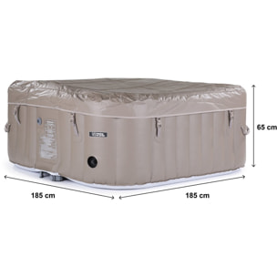 SPA GONFLABLE MONAC EN PVC - 6 PLACES - TAUPE/CREME