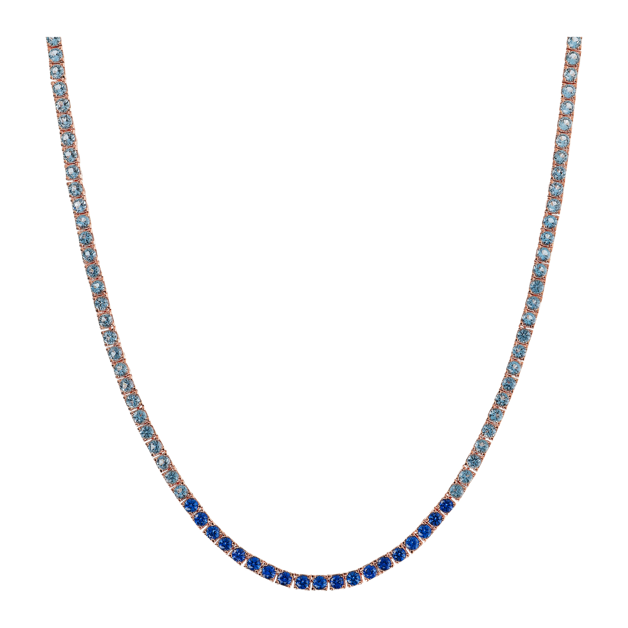 Collana Tennis con Cubic Zirconia Blu Effetto Dégradé