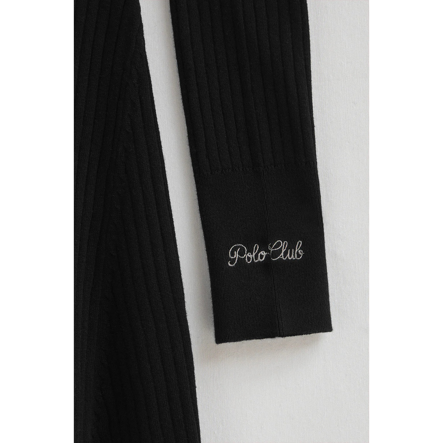 Vestido midi de punto negro con logo Polo Club