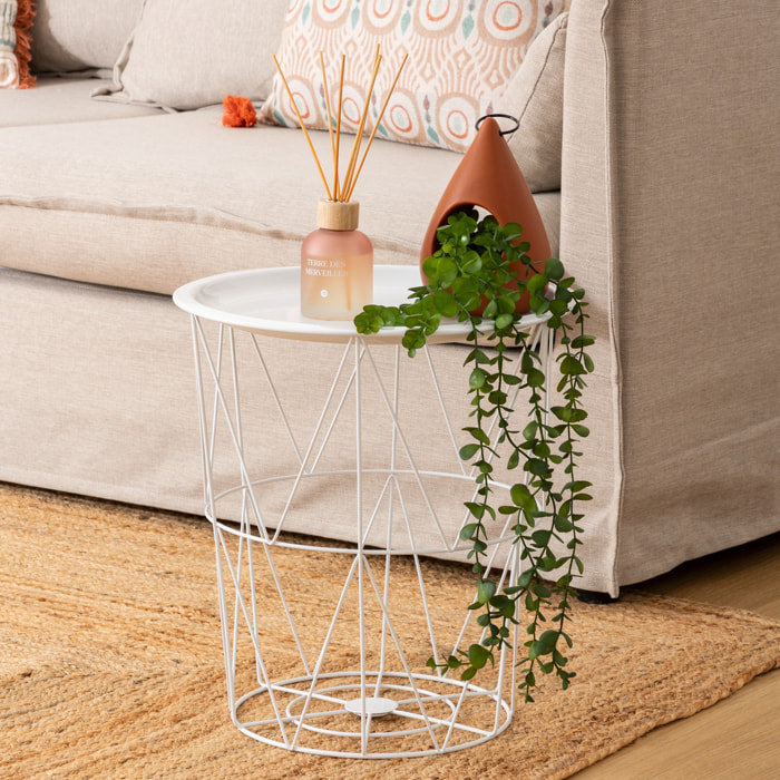 Table d'appoint "Kumi" blanc 40x37x37cm