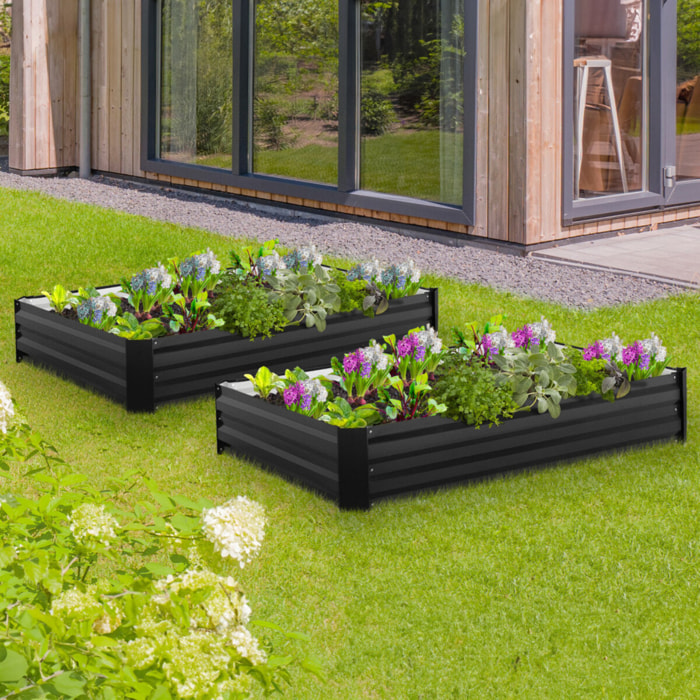 Carré potager en métal - Gris anthracite