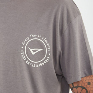 T-shirt in cotone da uomo TRAVELER grigio scuro