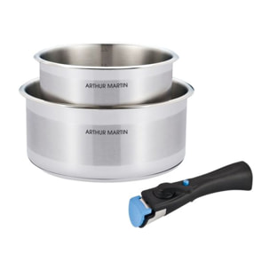 Set de 2 casseroles amovibles inox