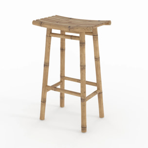 Tabouret de bar extérieur en bambou 74 cm - Vadella