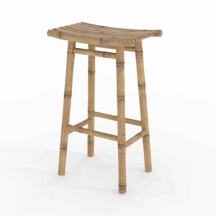 Tabouret de bar extérieur en bambou 74 cm - Vadella