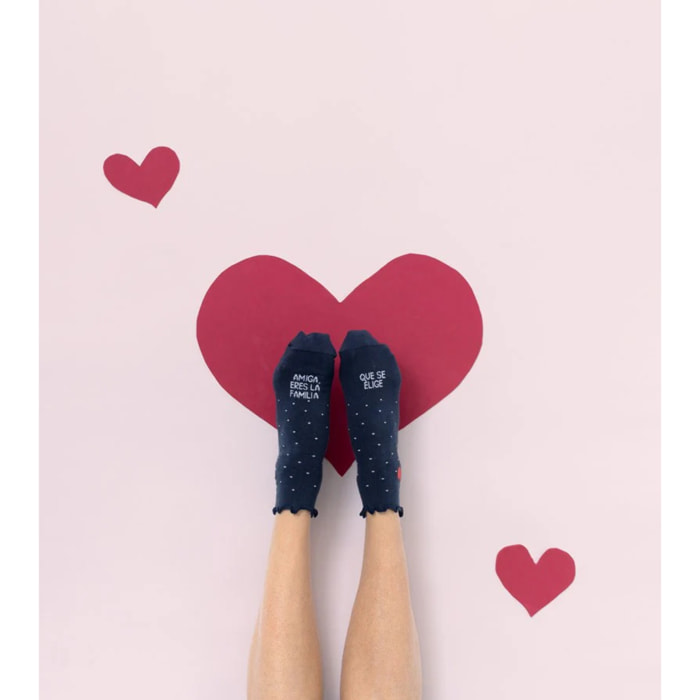 Calcetines "Amiga eres la familia que se elige" Corazón