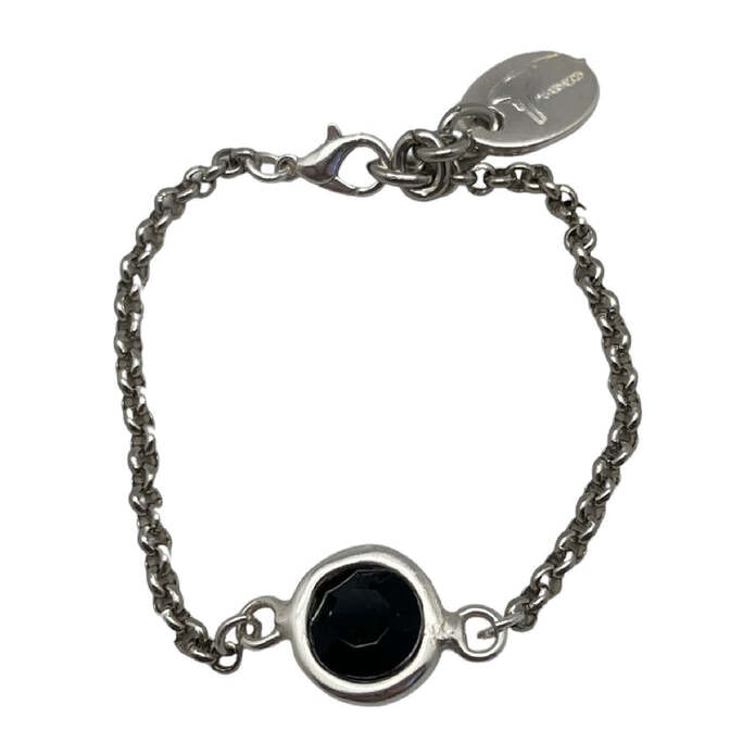 Pulsera cristal Sw y cadena en negro