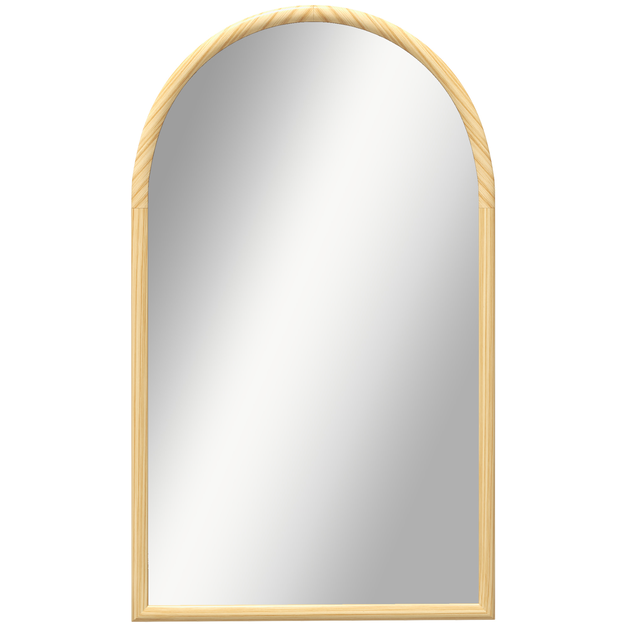 Miroir mural arche bois 110 x 65 cm clair naturel