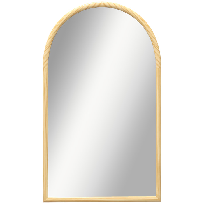 Miroir mural arche bois 110 x 65 cm clair naturel