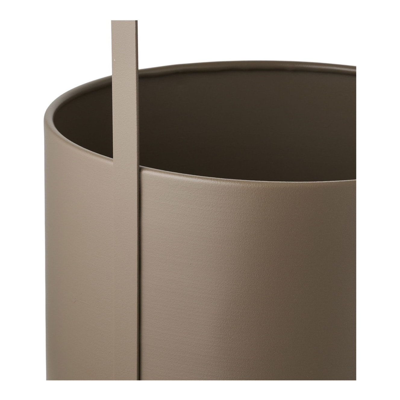 Set 2 portavasi in acciaio marrone con manico rettangolare - ø19x35 e ø24,5x38,5 cm
