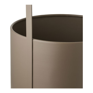 Set 2 portavasi in acciaio marrone con manico rettangolare - ø19x35 e ø24,5x38,5 cm