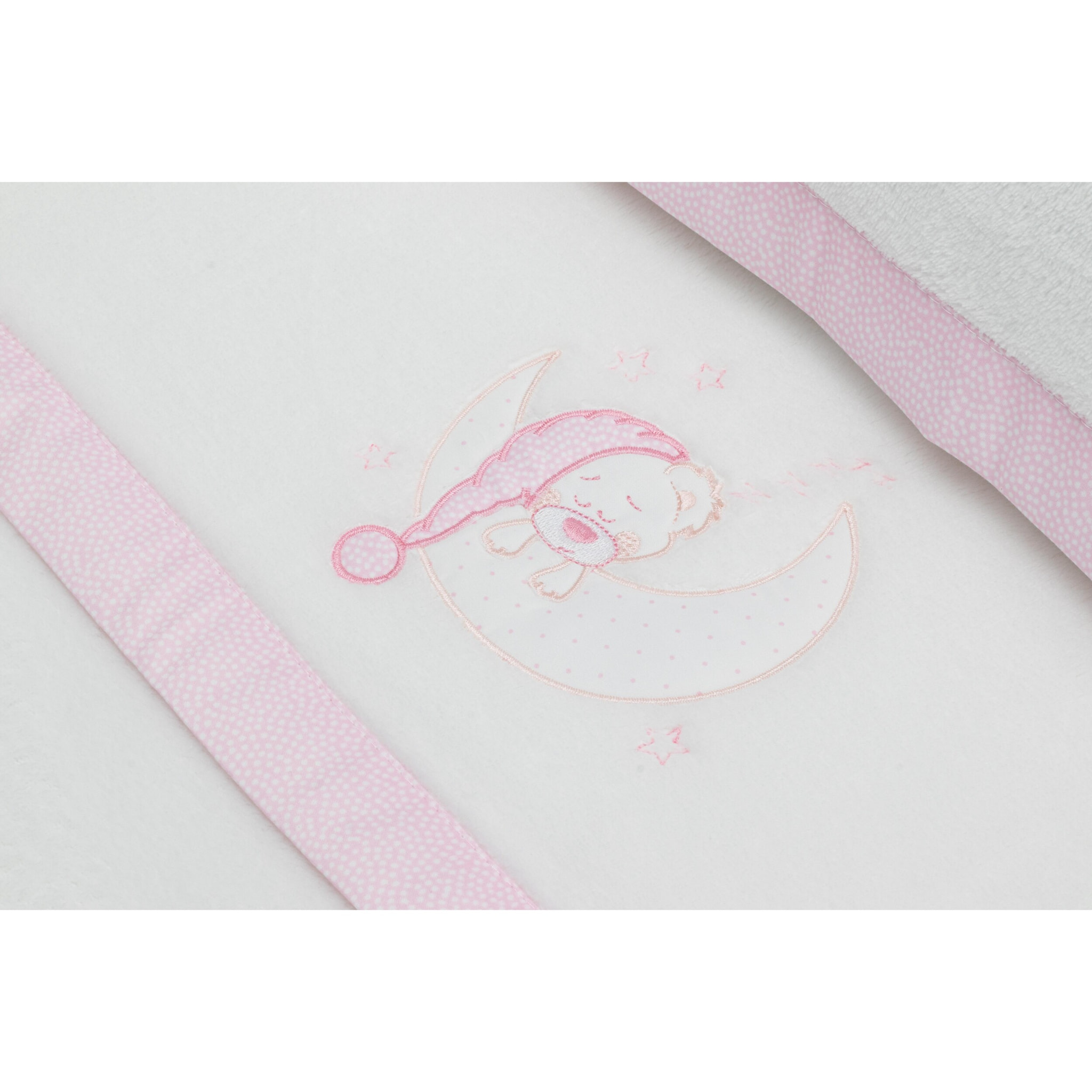 Juego 3 Pcs Minicuna Coralina Mod Bear Sleeping Bco/Rosa