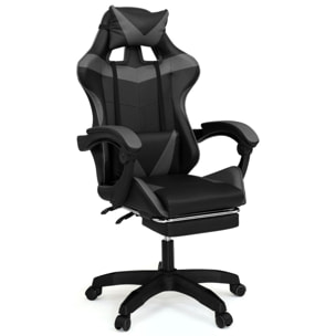 Fauteuil de bureau spécial gaming noir et gris