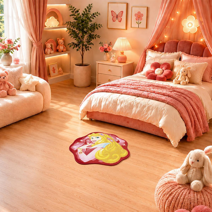 Tapis enfant Princesse Aurore, lavable en machine à 30°C