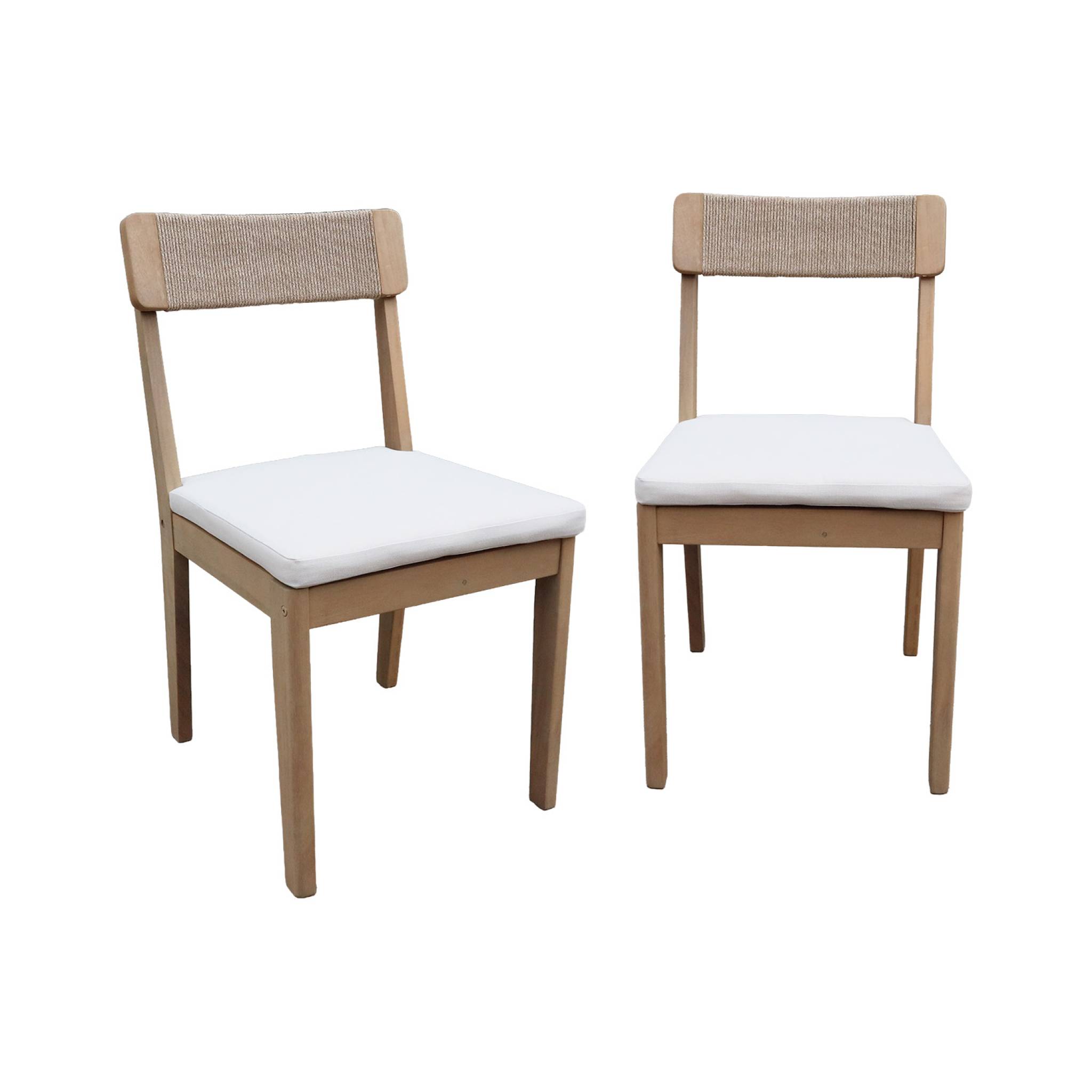 Chaise de jardin acacia et cordage (lot de 2) ANAKI