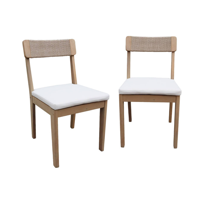 Chaise de jardin acacia et cordage (lot de 2) ANAKI