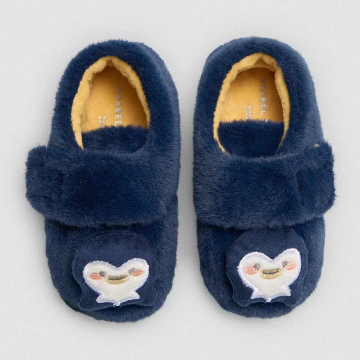 Scarpine per neonato con velcro ricamate a forma di pinguino