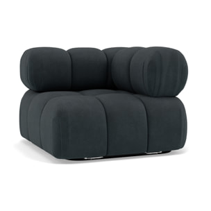 Ruby - module d'assise d'angle droit en velours texturé - Noir