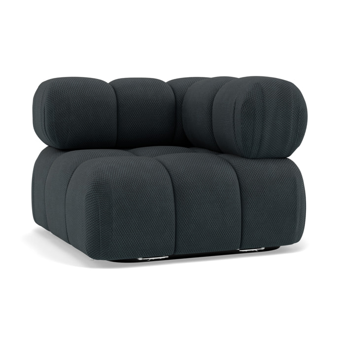 Ruby - module d'assise d'angle droit en velours texturé - Noir