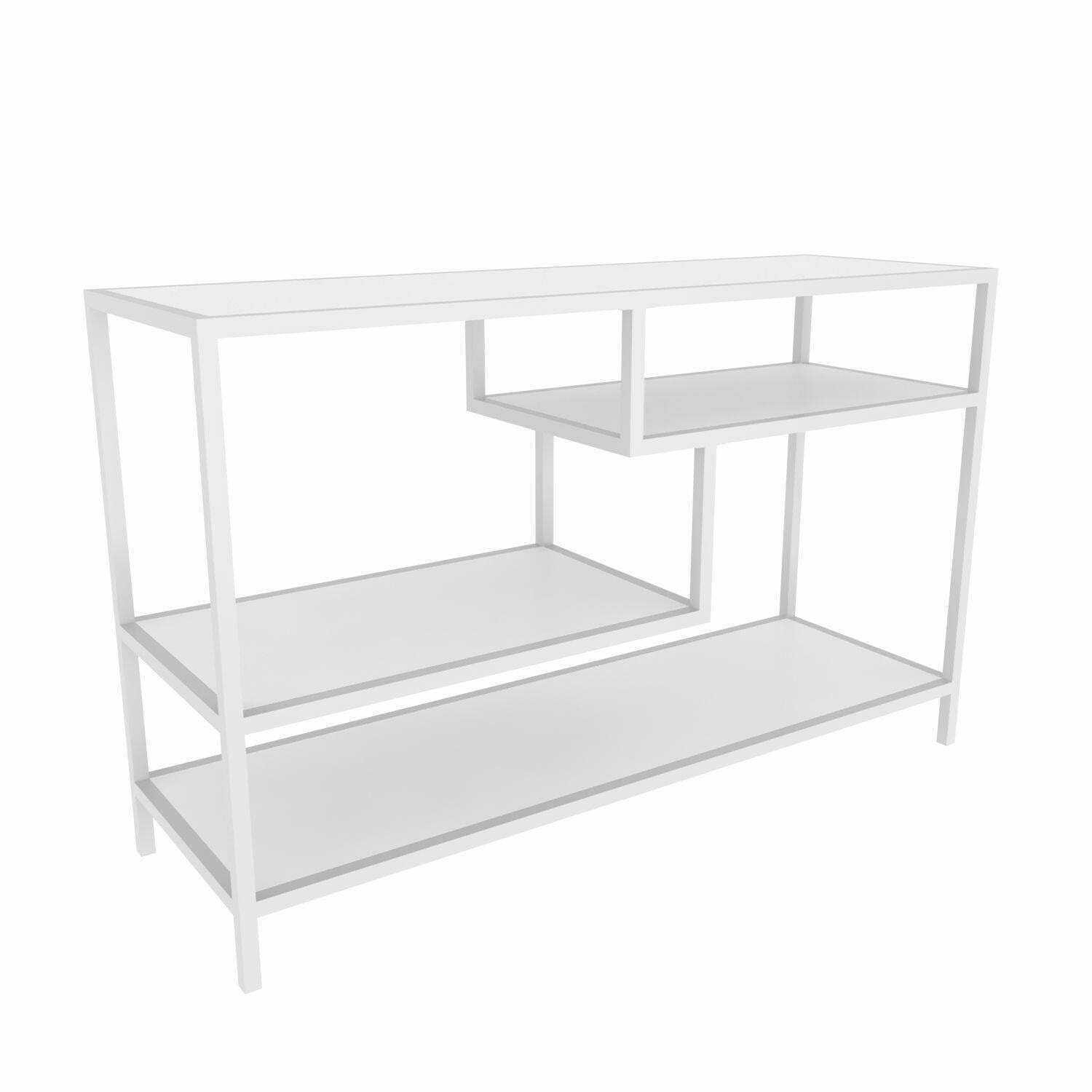 Mobile porta TV Dplizzar, Credenza da soggiorno, Armadio basso per TV, Base parete attrezzata, 120x39h75 cm, Bianco