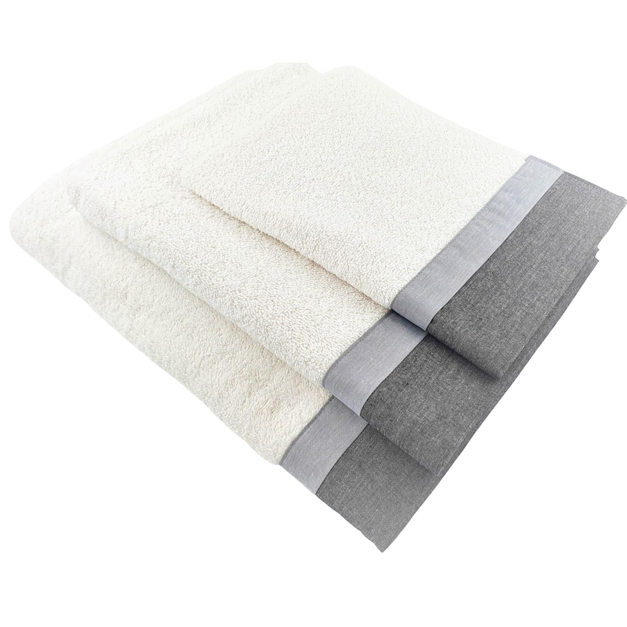 Set Spugna VARAZZE 3 Pezzi: Viso+Ospite+Telo Bagno - 450 gr/m² - 100% Puro Cotone