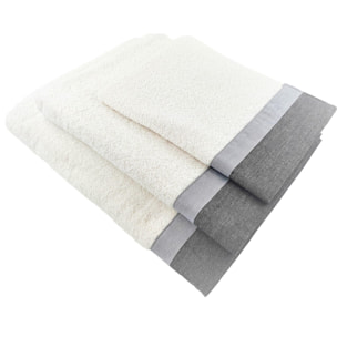 Set Spugna VARAZZE 3 Pezzi: Viso+Ospite+Telo Bagno - 450 gr/m² - 100% Puro Cotone