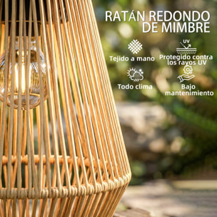 Set de 2 Farolillos Solares Exterior, Linternas de Jardín de Ratán Colgantes con Encendido y Apagado Automático, IP44, Asa, Lámparas para Terraza, Balcón, Patio, 16x16x21 cm, Marrón